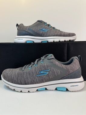 Skechers GO GOLF Walk 5 Women’s 6.5 Gray Blue Spikeless Golf Shoes